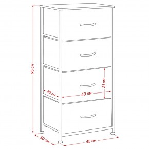 Комод Leset Линкс 4 ящ. (к/з), Каркас Белый, ящики Белые в Кургане - kurgan.mebel24.online | фото 8