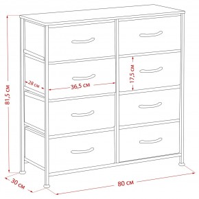 Комод Leset Линкс 8 ящ. (к/з), Каркас Белый, ящики Белые в Кургане - kurgan.mebel24.online | фото 8