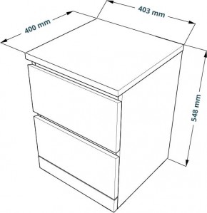 Комод Варма 2 с двумя выдвижными ящиками, цвет белый в Кургане - kurgan.mebel24.online | фото 3
