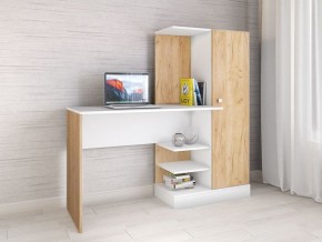Компьютерный стол Квартет-6 Дуб крафт золотой/Белый в Кургане - kurgan.mebel24.online | фото