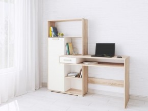 Компьютерный стол Квартет-8 дуб сонома/белый в Кургане - kurgan.mebel24.online | фото