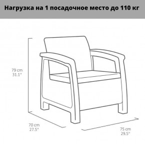 Комплект мебели Корфу Рест (Corfu Rest - without table) графит в Кургане - kurgan.mebel24.online | фото 3