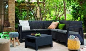 Комплект мебели угловой Корфу Релакс Сет (CORFU II RELAX SET) графит в Кургане - kurgan.mebel24.online | фото 3