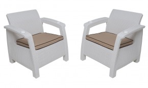 Комплект на балкон Yalta Premium Balcony Set (Ялта) белый (+подушки под спину) в Кургане - kurgan.mebel24.online | фото 4