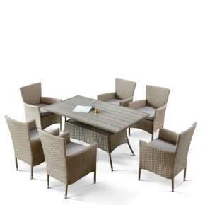 Комплект плетеной мебели AFM-195-6Pcs Beige (6+1) в Кургане - kurgan.mebel24.online | фото 3
