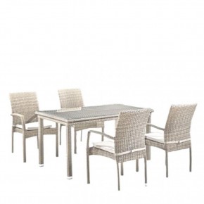 Комплект плетеной мебели T256C/Y376C-W85 Latte (4+1) + подушки на стульях в Кургане - kurgan.mebel24.online | фото