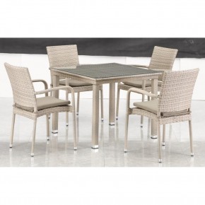 Комплект плетеной мебели T256C/Y376C-W85 Latte (4+1) + подушки на стульях в Кургане - kurgan.mebel24.online | фото 3