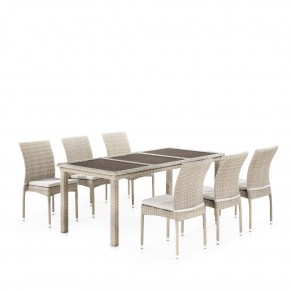 Комплект плетеной мебели T365/Y380C-W85 Latte (6+1) + подушки в Кургане - kurgan.mebel24.online | фото 1
