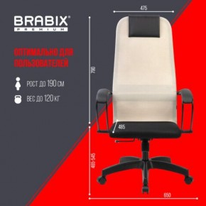 Кресло BRABIX PREMIUM "Ultimate EX-800" пластик, плотная двойная сетка Х2, черное/бежевое, 532916 в Кургане - kurgan.mebel24.online | фото 6