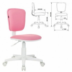 Кресло детское BRABIX "Joy MG-204W", без подлокотников, пластик белый, ткань TW, розовое, 533011 в Кургане - kurgan.mebel24.online | фото 1