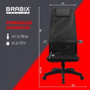 Кресло офисное BRABIX PREMIUM "Ultimate EX-801" пластик, плотная двойная сетка Х2, черное, 532922 в Кургане - kurgan.mebel24.online | фото 5