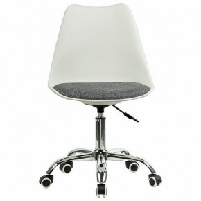 Кресло стул BRABIX "Eames MG-310 CH", хром, пластик белый, ткань серая, 532924 в Кургане - kurgan.mebel24.online | фото 1