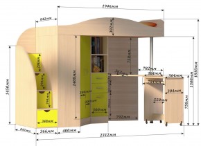 Кровать-чердак Юниор 4 (800*1900) в Кургане - kurgan.mebel24.online | фото 3