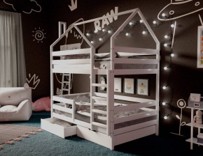 Кровать-домик двухъярусная 80*160 Белый в Кургане - kurgan.mebel24.online | фото