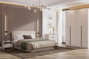 Кровать двойная №4 с основанием (Бежевый) в Кургане - kurgan.mebel24.online | фото 3