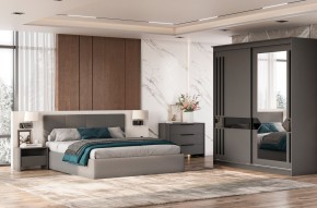 Кровать двойная №4 с основанием (Серый) в Кургане - kurgan.mebel24.online | фото 3