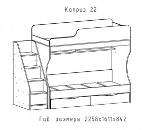 КАПРИЗ-22 Кровать двухъярусная 800 настил ЛДСП в Кургане - kurgan.mebel24.online | фото 2