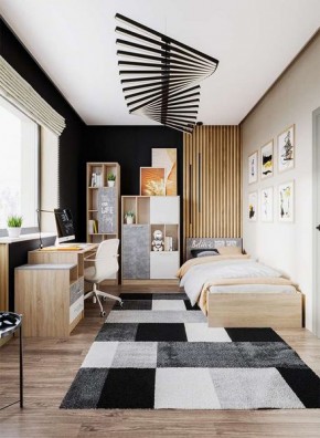 Кровать Колибри Лофт 0.9 дуб сонома/ателье светлое в Кургане - kurgan.mebel24.online | фото 2