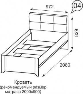 Кровать одинарная 900 Твист 04 в Кургане - kurgan.mebel24.online | фото 2