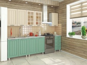 Кухня модульная Луксор бирюза-кремовый в Кургане - kurgan.mebel24.online | фото