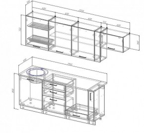 Кухонный гарнитур Антрацит 2550 (Стол. 38мм) в Кургане - kurgan.mebel24.online | фото 3