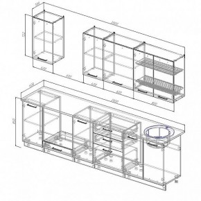 Кухонный гарнитур Антрацит 2800 (Стол. 38мм) в Кургане - kurgan.mebel24.online | фото 3