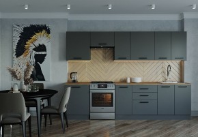 Кухонный гарнитур Антрацит 3000 (Стол. 38мм) в Кургане - kurgan.mebel24.online | фото