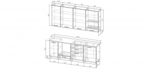 Кухонный гарнитур Белый Глянец 2200 h950 (Стол. 26мм) в Кургане - kurgan.mebel24.online | фото 2