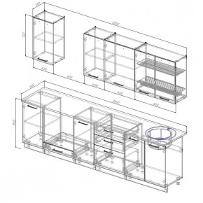 Кухонный гарнитур Бланка 2800 (Стол. 38мм) в Кургане - kurgan.mebel24.online | фото 2