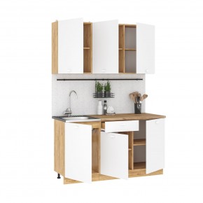 Кухонный гарнитур Дана 1.5 м (дуб крафт золотой/белый) в Кургане - kurgan.mebel24.online | фото 2