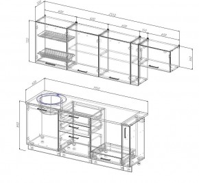 Кухонный гарнитур Жемчуг 2550 (Стол. 38мм) в Кургане - kurgan.mebel24.online | фото 2