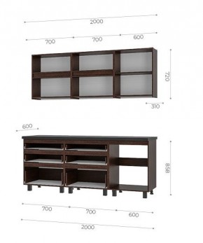 Кухонный гарнитур Лофт 2.0 (Дуб Крафт/Венге) в Кургане - kurgan.mebel24.online | фото 3