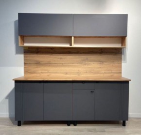 Кухонный гарнитур «Монако» 2.0 м Серия 2 МДФ с фрезеровкой (Дуб Золотой/Графит) в Кургане - kurgan.mebel24.online | фото 3