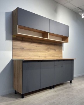 Кухонный гарнитур «Монако» 2.0 м Серия 2 МДФ с фрезеровкой (Дуб Золотой/Графит) в Кургане - kurgan.mebel24.online | фото 4