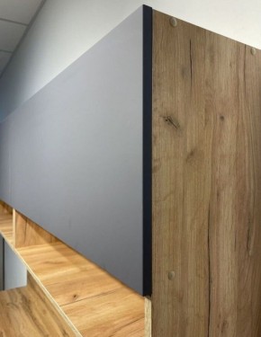 Кухонный гарнитур «Монако» 2.0 м Серия 2 МДФ с фрезеровкой (Дуб Золотой/Графит) в Кургане - kurgan.mebel24.online | фото 6