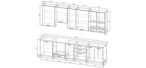 Кухонный гарнитур Смоки 3000 h950 (Стол. 26мм) в Кургане - kurgan.mebel24.online | фото 2