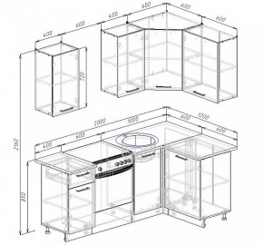 Кухонный гарнитур угловой Графика 2000х1200 (Стол. 38мм) в Кургане - kurgan.mebel24.online | фото 2