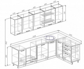 Кухонный гарнитур угловой Графика 2600х1600 (Стол. 38мм) в Кургане - kurgan.mebel24.online | фото 2