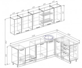 Кухонный гарнитур угловой Графика 2600х1600 (Стол. 38мм) в Кургане - kurgan.mebel24.online | фото 2