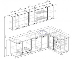 Кухонный гарнитур угловой Изумруд 2600х1600 (Стол. 26мм) в Кургане - kurgan.mebel24.online | фото 2
