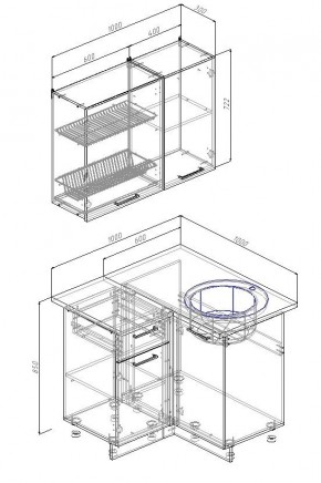 Кухонный гарнитур угловой Лада 1000х1000 (Стол. 38мм) в Кургане - kurgan.mebel24.online | фото 2