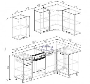 Кухонный гарнитур угловой Латте 2000х1200 (Стол. 26мм) в Кургане - kurgan.mebel24.online | фото 2