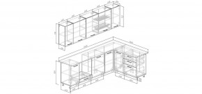Кухонный гарнитур угловой Санторини 2600*1600 (Стол. 38мм) в Кургане - kurgan.mebel24.online | фото 2