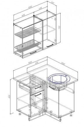 Кухонный гарнитур угловой Вегас 1000*1000 (Стол. 38мм) в Кургане - kurgan.mebel24.online | фото 2