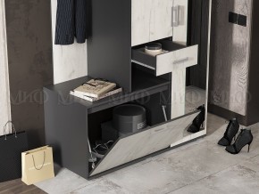 ЛИРА Прихожая ЛДСП (графит/дуб крафт белый) в Кургане - kurgan.mebel24.online | фото 4