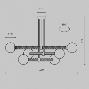 Люстра на штанге Maytoni Teatro MOD287PL-06BS в Кургане - kurgan.mebel24.online | фото 3