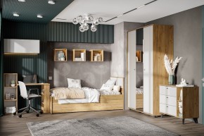 МИЛАН Спальня (Дуб Золотой/Белый матовый) в Кургане - kurgan.mebel24.online | фото 45