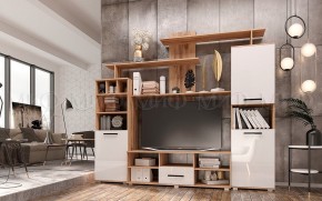 МИНИ-2 Гостиная (МДФ) Белый глянец/Дуб Крафт в Кургане - kurgan.mebel24.online | фото