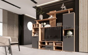 МИНИ-2 Гостиная (МДФ) Графит/Дуб Крафт в Кургане - kurgan.mebel24.online | фото