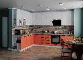 Модульная кухня Осло карбон фарфор/карбон манго в Кургане - kurgan.mebel24.online | фото 1
